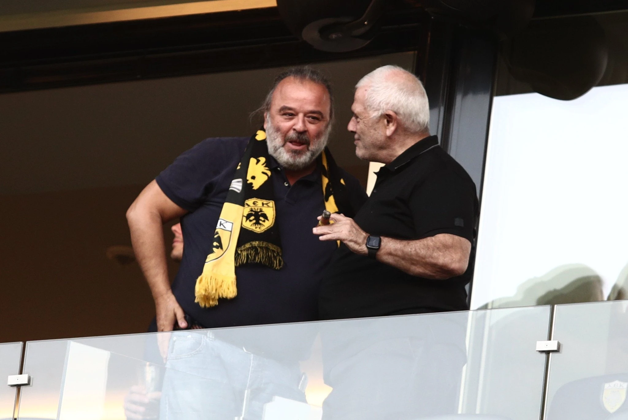 Μάριος Ηλιόπουλος και Δημήτρης Μελισσανίδης στο ΑΕΚ-Παναιτωλικός / Πηγή: Eurokinissi