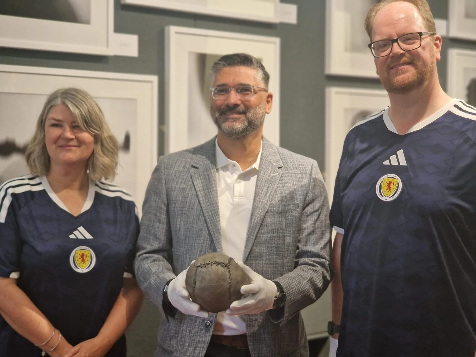 Caroline Mathers, Director of The Stirling Smith, Faroque Hussain, Honorary Consul of Brazil KPM, based in Glasgow, and Neil Benny, Chair of The Stirling Smith.