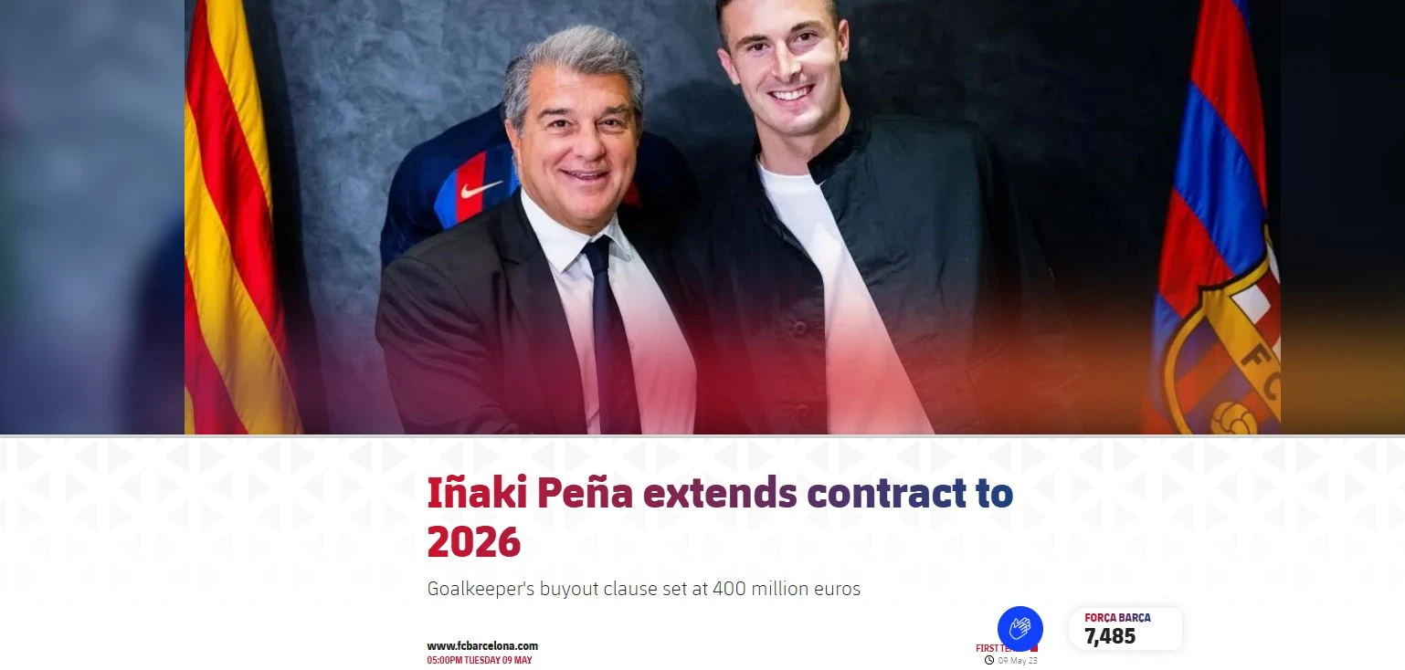 Ανακοίνωση Πένια από Μπαρτσελόνα/screenshot