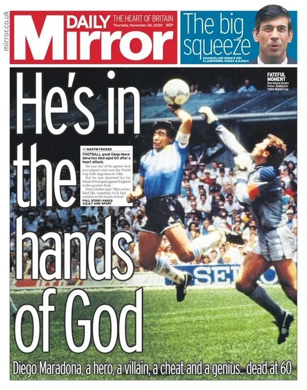 Το πρωτοσέλιδο της Daily Mirror