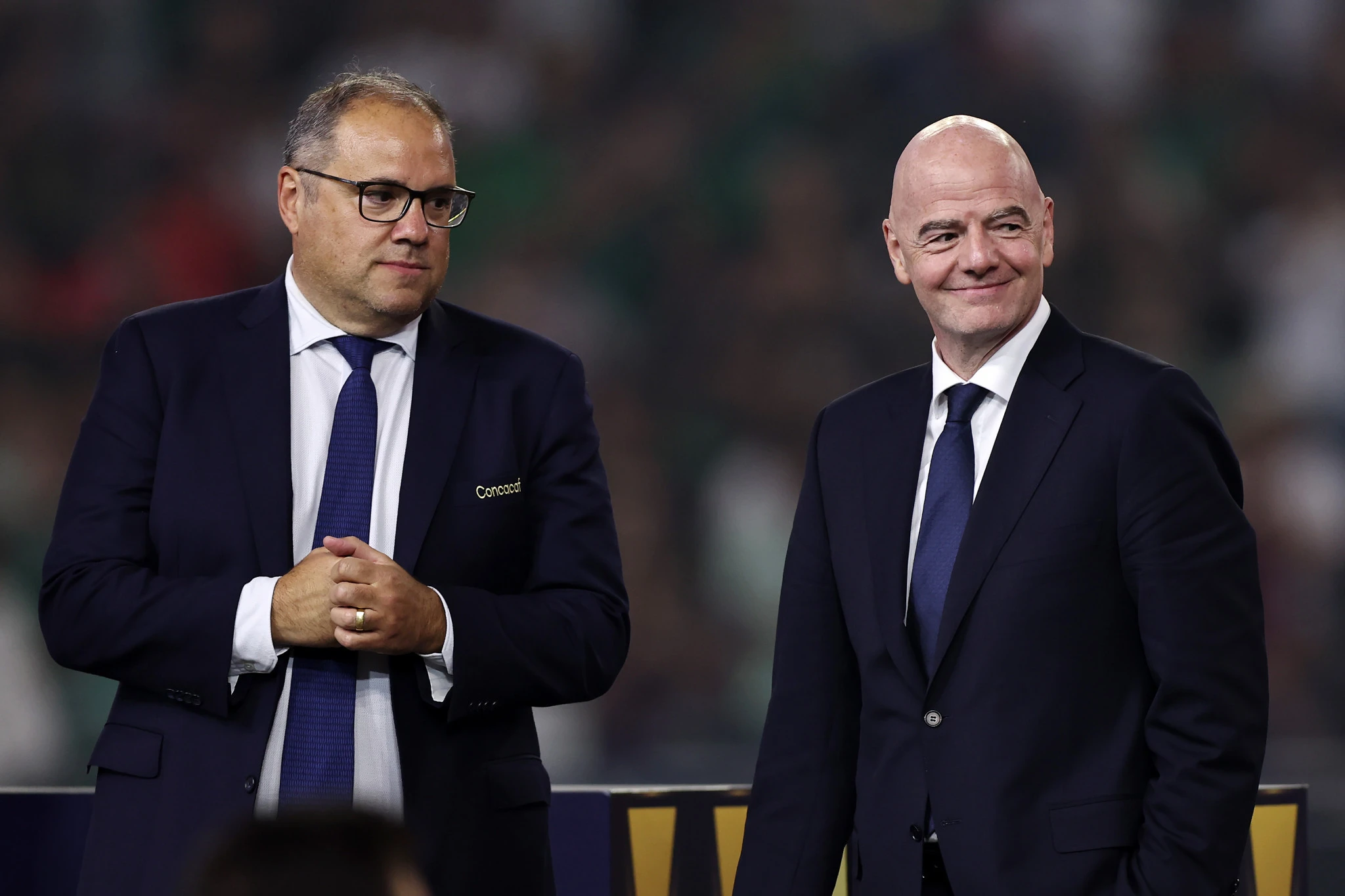 Ο πρόεδρος της CONCACAF, Βίκτορ Μονταλιάνι και ο πρόεδρος της FIFA, Τζιάνι Ινφαντίνο - Πηγή: Omar Vega/Getty Images