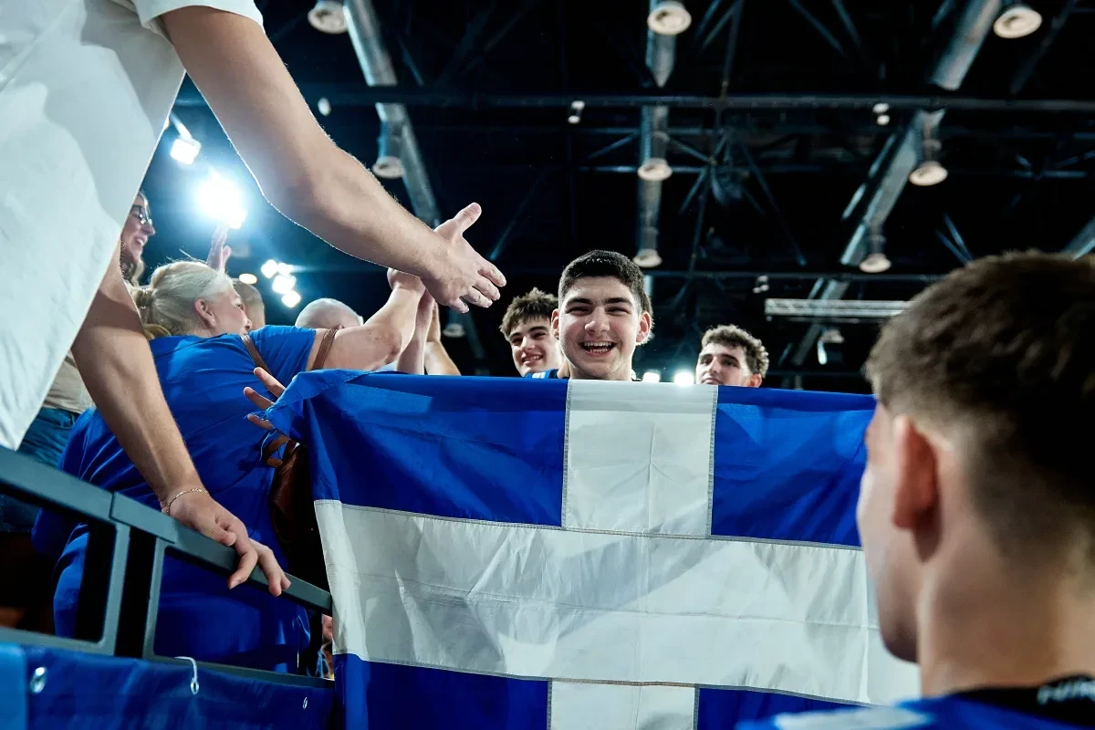 Οι πανηγυρισμοί μετά τη νίκη επί της Σλοβενίας / πηγή: FIBA