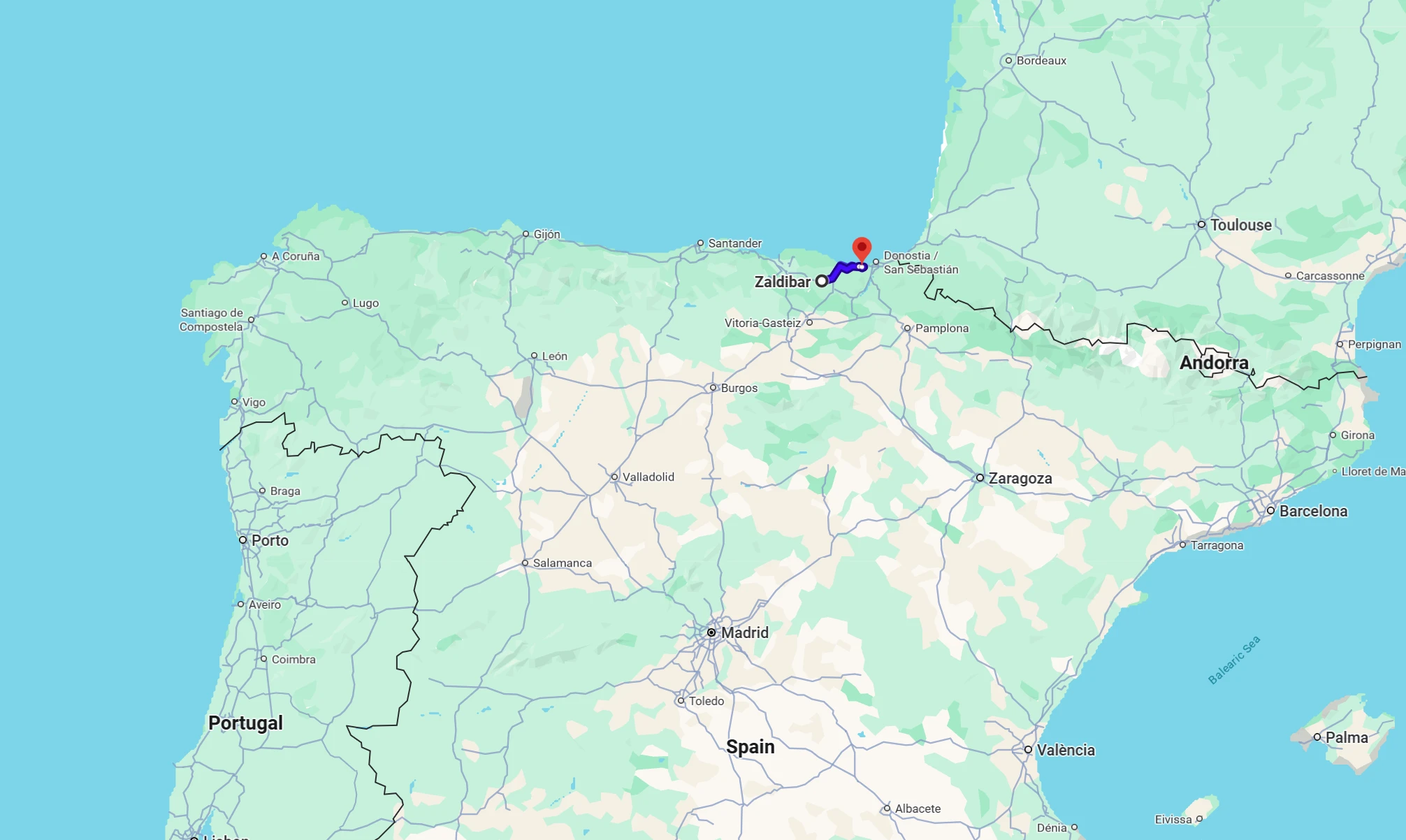 Η απόσταση από το Ζαλδιμπάρ στο Όριο  / Πηγή: Google Maps