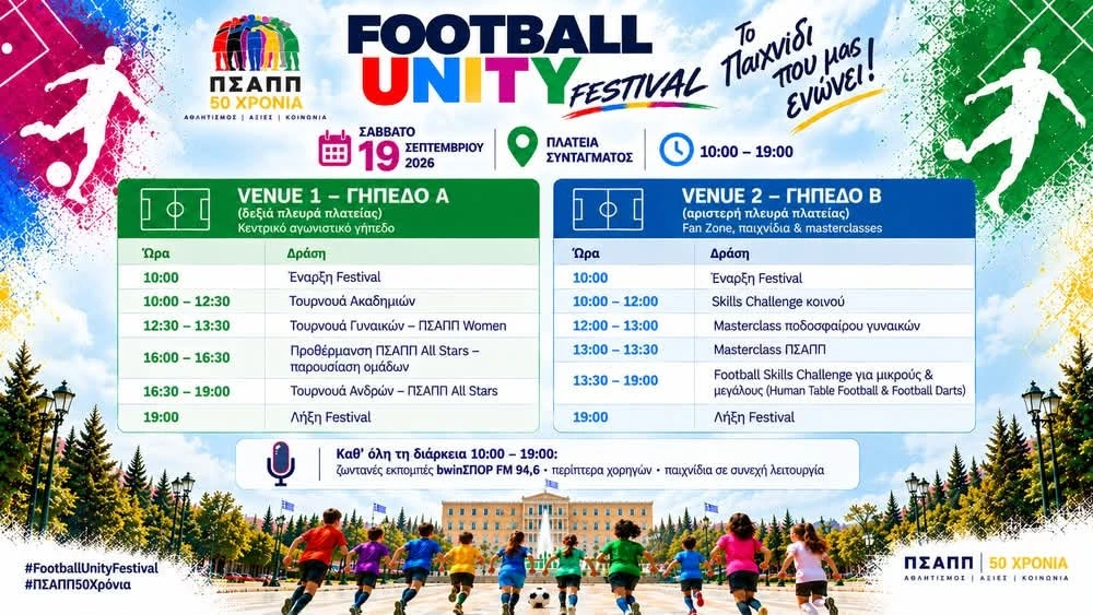 Πρόγραμμα για το Football Unity