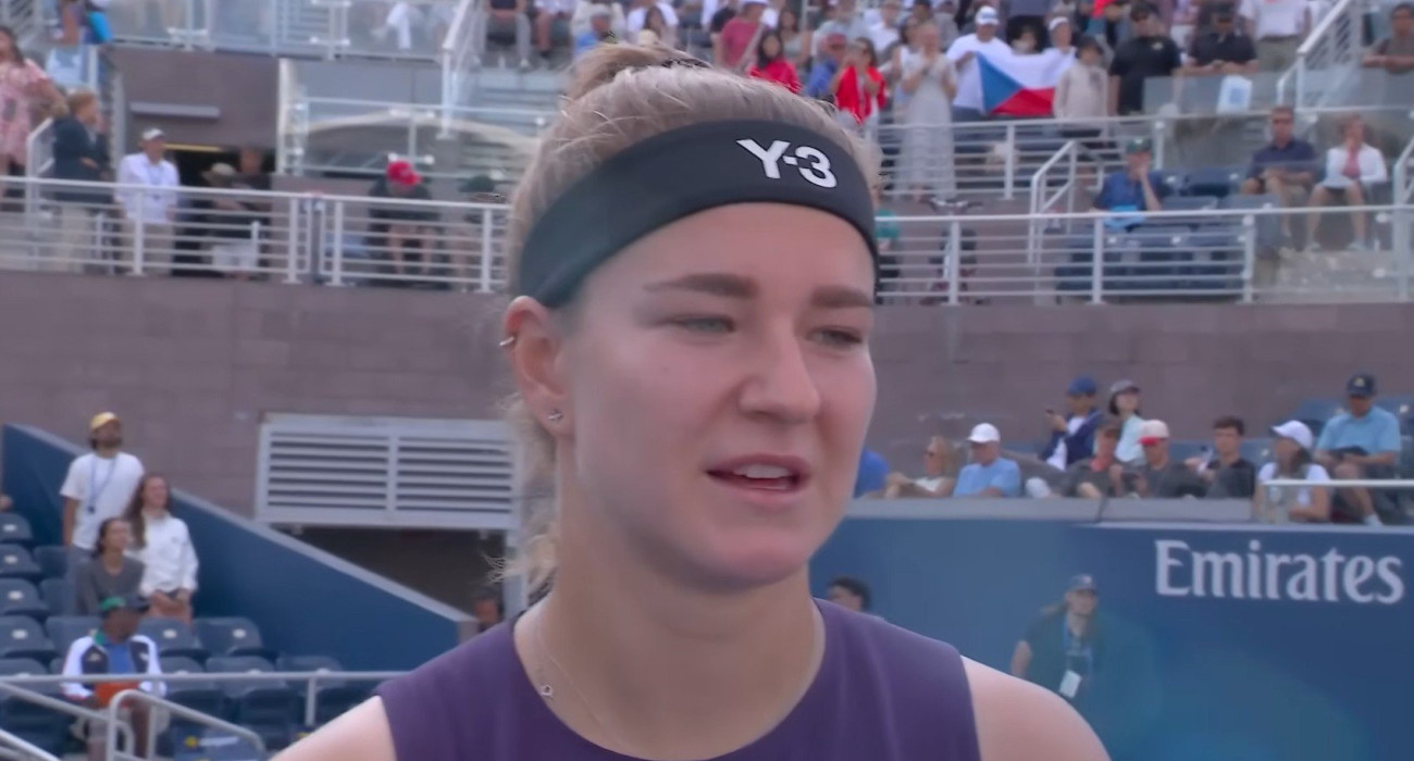 Η Καρολίνα Μούτσεβα στη συνέντευξή της στο US Open / Screenshot