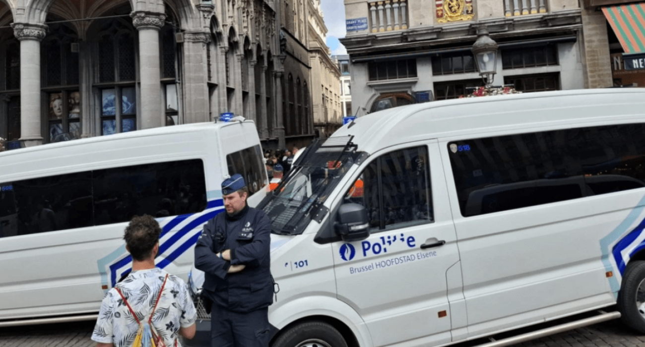 Αστυνομία στις Βρυξέλλες στο σημείο των επεισοδίων με οπαδούς της ΑΕΚ / Screenshot