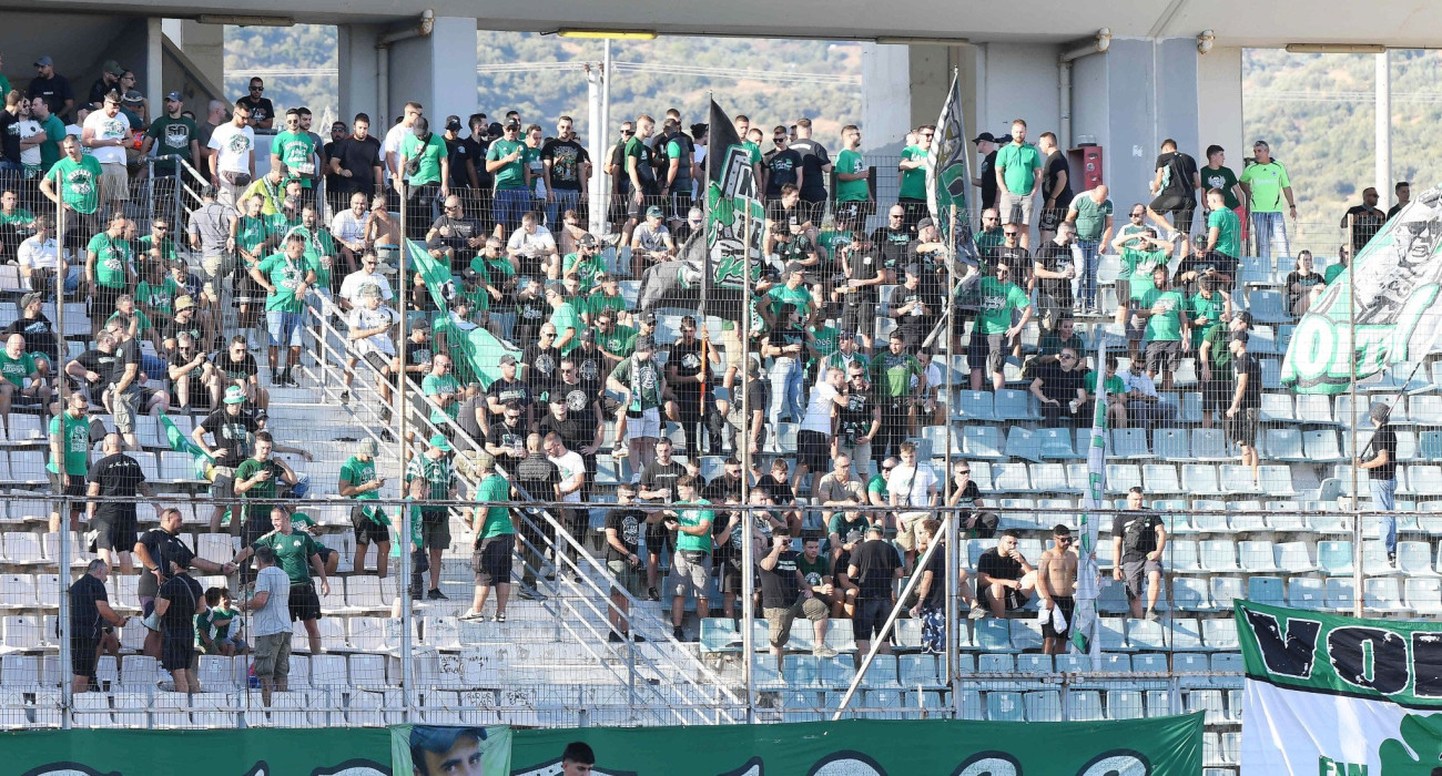 Οπαδοί του Παναθηναϊκού στο Πανθεσσαλικό στάδιο / Πηγή: Intime