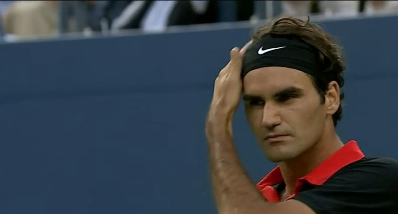Ο Ρότζερ Φέντερερ το 2009 στον τελικό του US Open / Screenshot