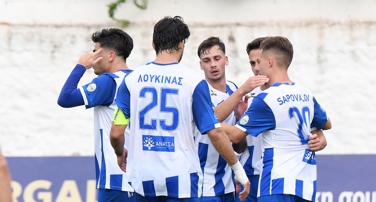 Οι ποδοσφαιριστές της Νίκης Βόλου πανηγυρίζουν / Πηγή: Intime