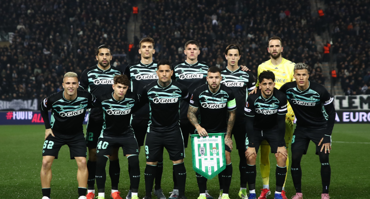 Η ομάδα της Ρεάλ Μπέτις στον αγώνα του Europa League με τον ΠΑΟΚ / Πηγή: Eurokinissi