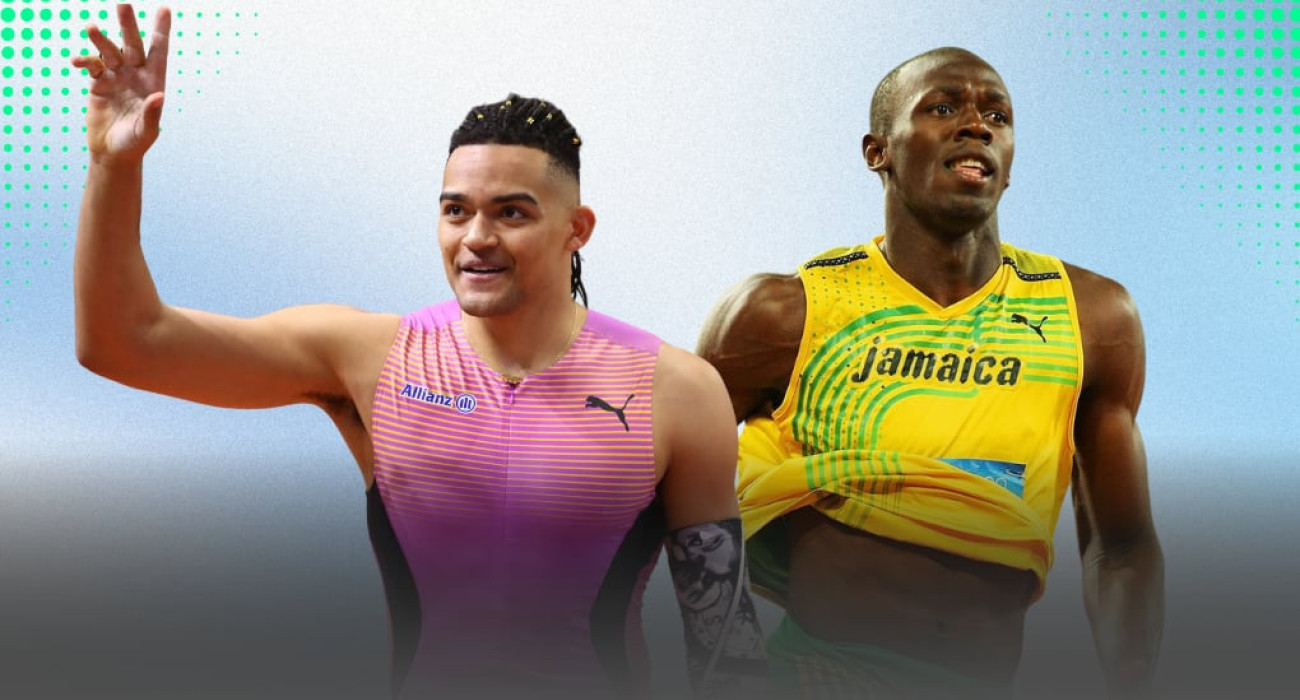 Εμμανουήλ Καραλής και Γιουσέιν Μπολτ / Athletiko
