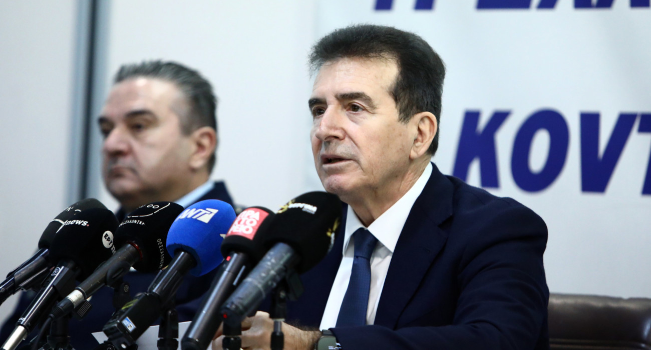 O Υπουργός Προστασίας του Πολίτη, Μιχάλης Χρυσοχοΐδης, κατά την παρουσία του στη Θεσσαλονίκη / Πηγή: Eurokinissi