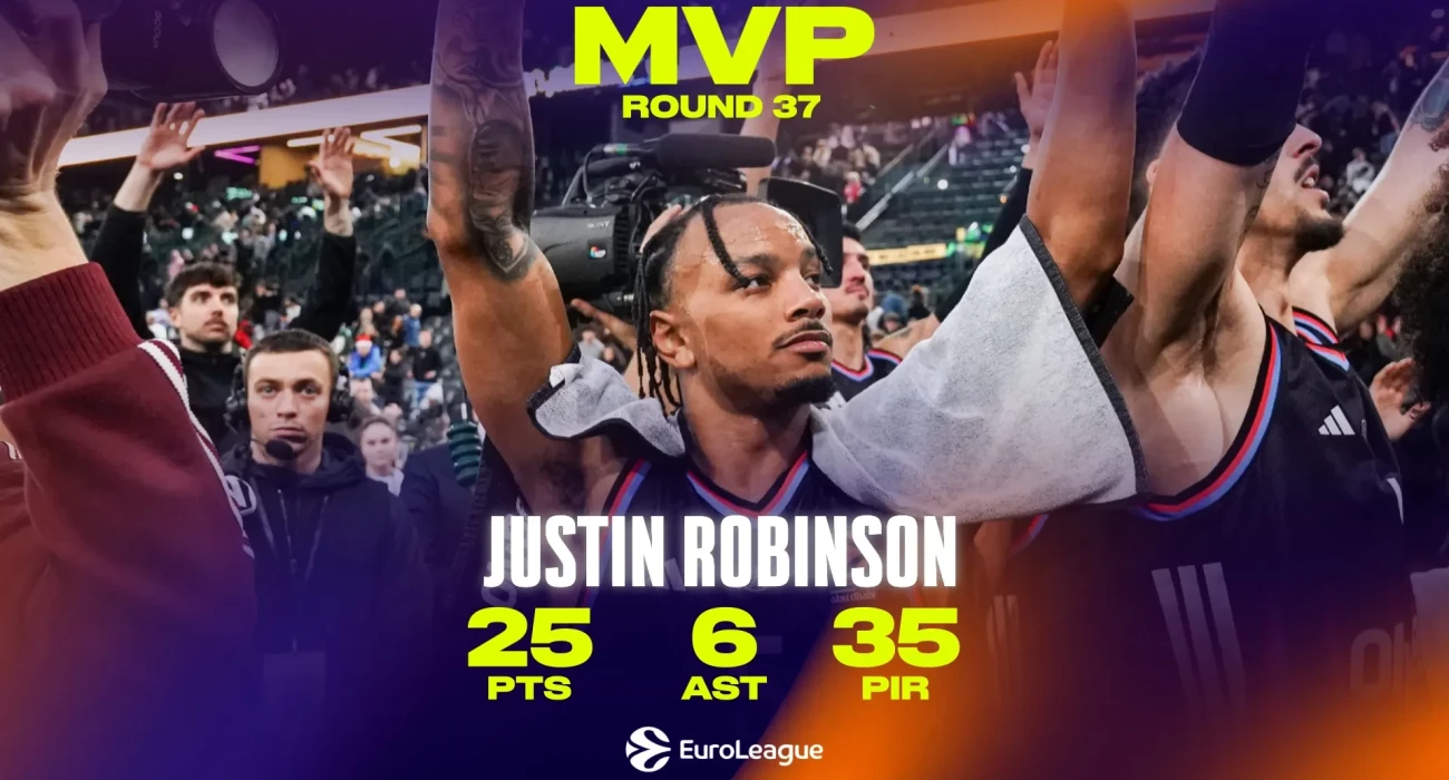 Ο Τζάστιν Ρόμπινσον MVP της 37ης αγωνιστικής της EuroLeague/Πηγή: euroleaguebasketball.net