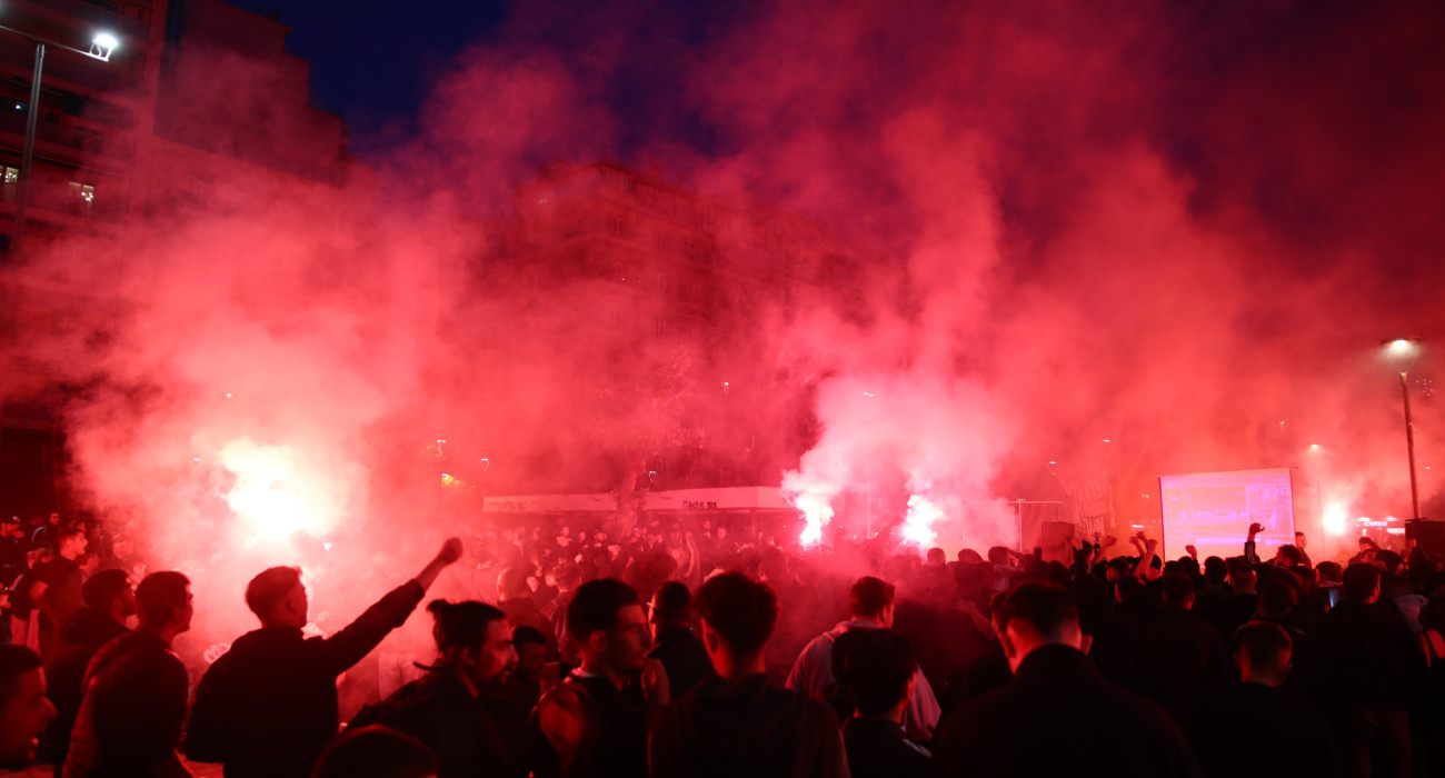 «Χαμός» από τους οπαδούς του ΠΑΟΚ / Πηγή: Eurokinissi