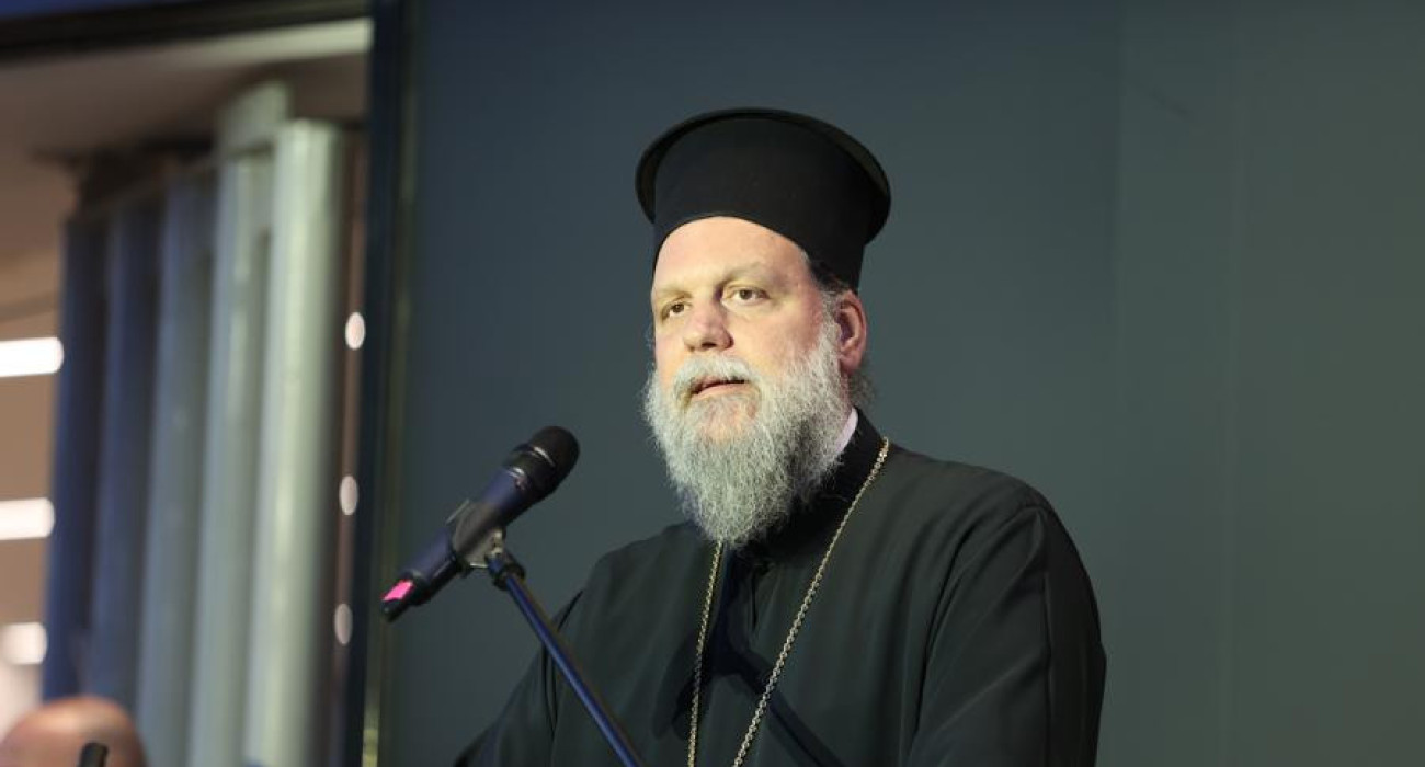 Ό Μητροπολίτης Γαβριήλ στην εκδήλωση της ΑΕΚ / Πηγή: Intime
