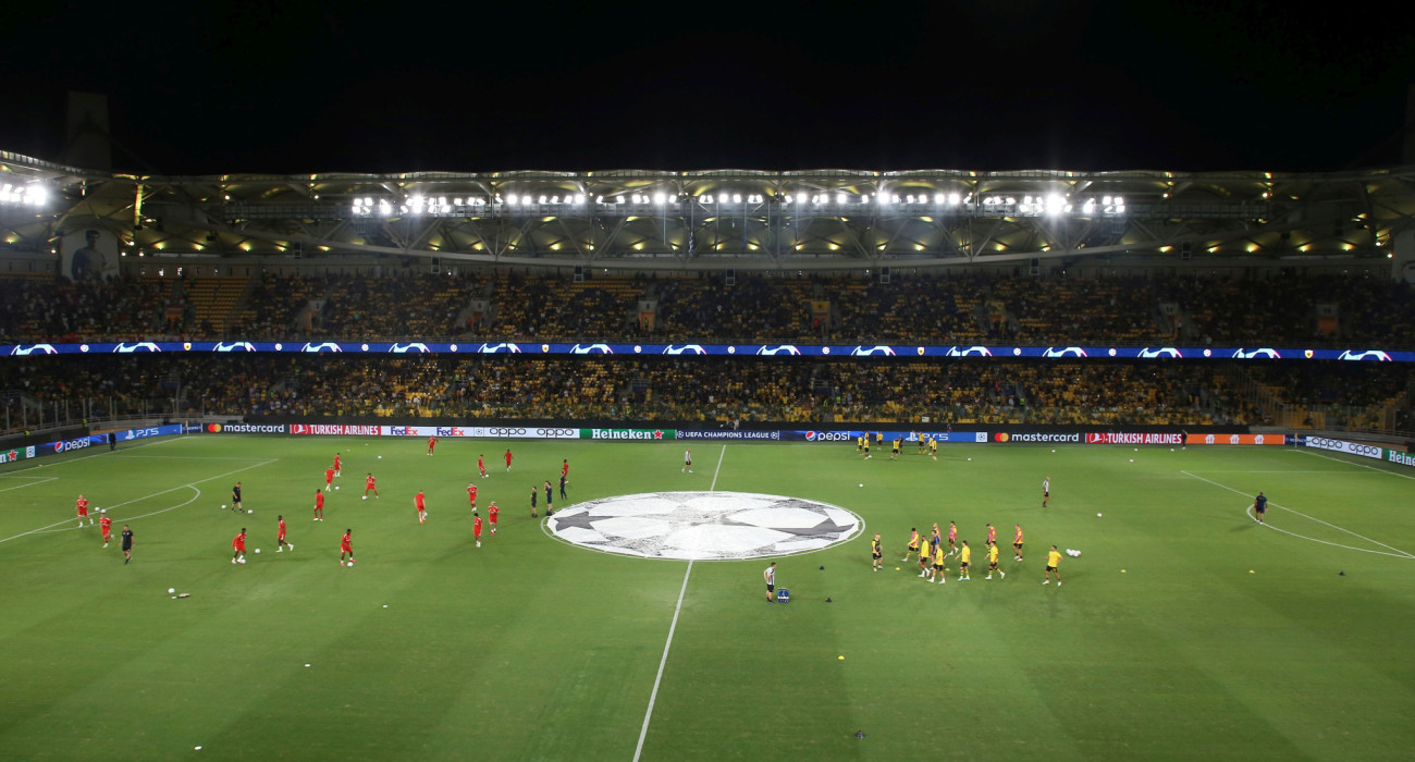 Το σεντόνι του Champions League στην Allwyn Arena / Πηγή: Intime