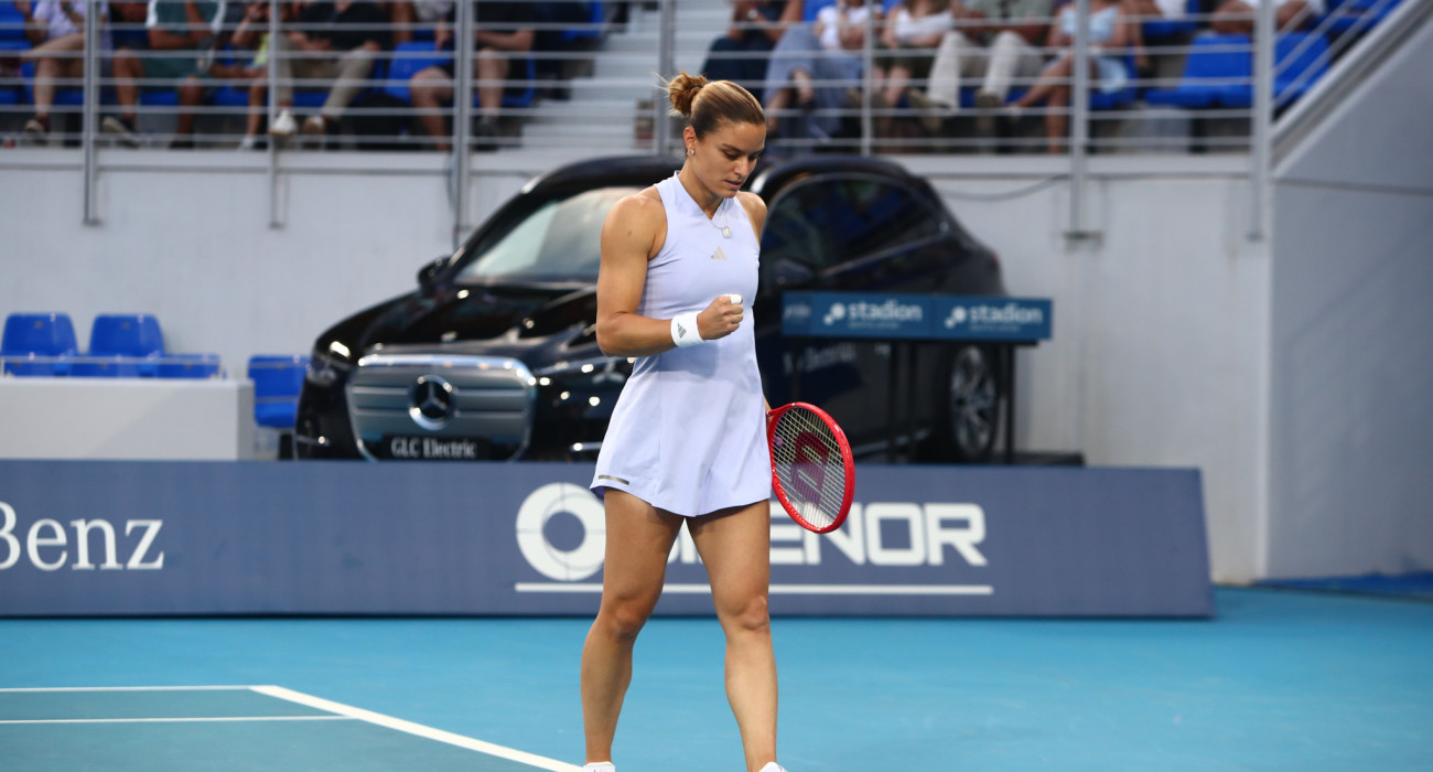 Η Μαρία Σάκκαρη στην πρεμιέρα της στο Athens Open κόντρα στην Πολίνα Κουντερμέτοβα / Πηγή: Eurokinissi