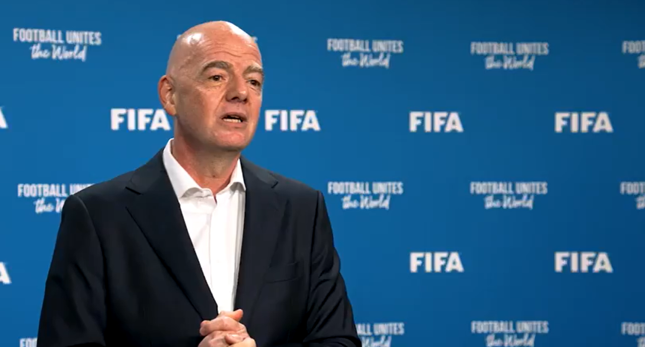 Ο πρόεδρος της FIFA, Τζιάνι Ινφαντίνο / Screenshot