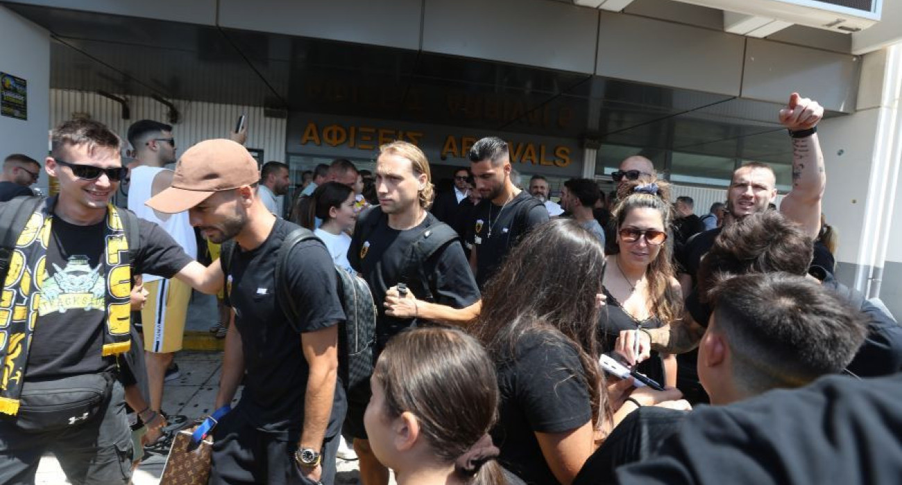 Η υποδοχή της ΑΕΚ στο Ηράκλειο / Πηγή: Intime