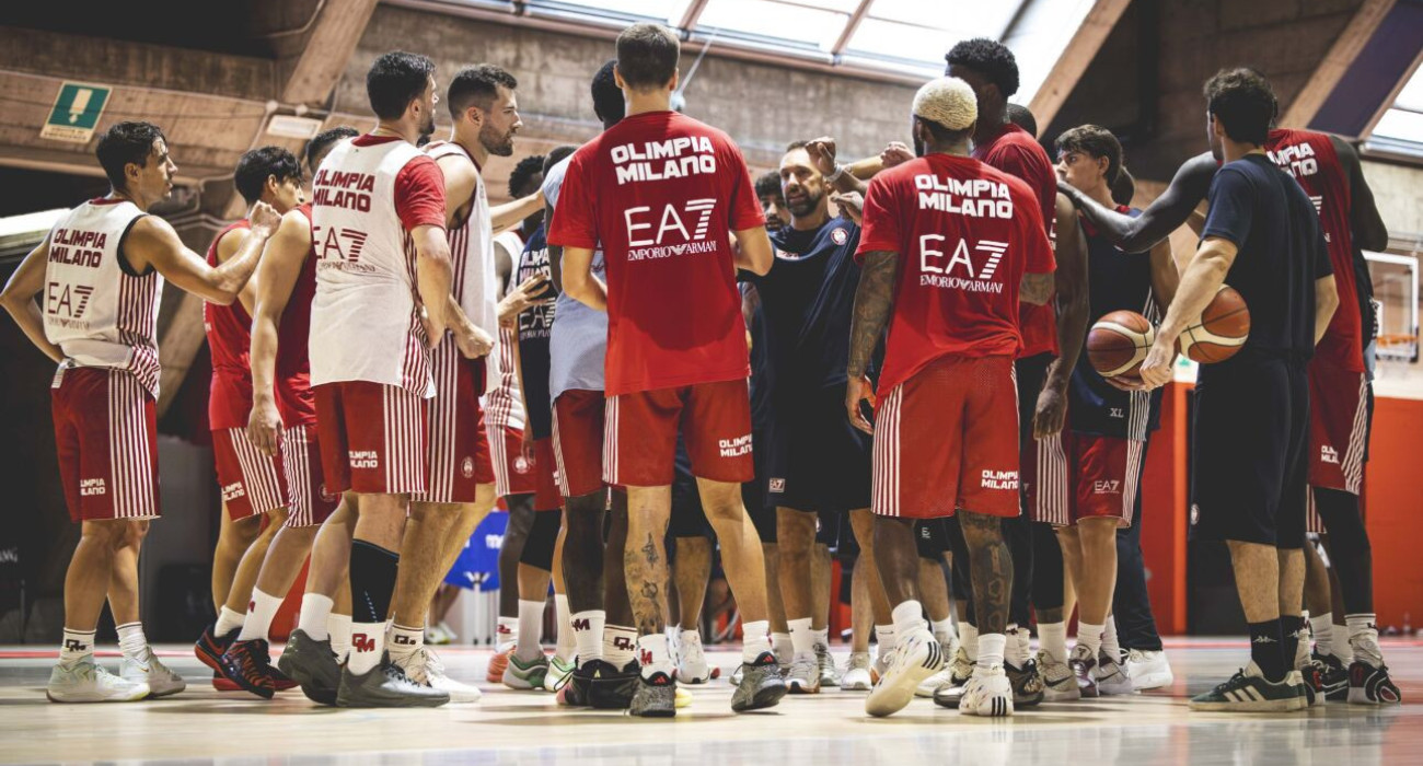 Οι παίκτες της Αρμάνι στην πρώτη προπόνηση / Πηγή: olimpiamilano.com