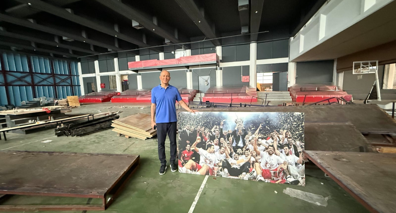 Ο Γιώργος Αγγελόπουλος στο ΣΕΦ / Πηγή: olympiacosbc