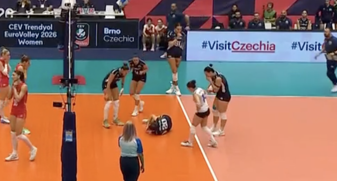 O τραυματισμός της Αγγελοπούλου στο Eurovolley / Screenshot