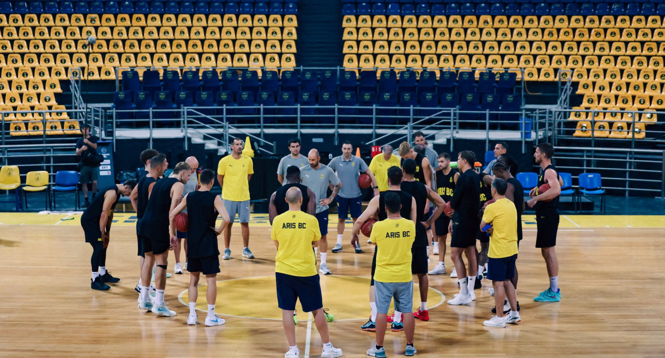 Η πρώτη προπόνηση του Άρη με τον Βασίλη Σπανούλη, Πηγή: Aris BC