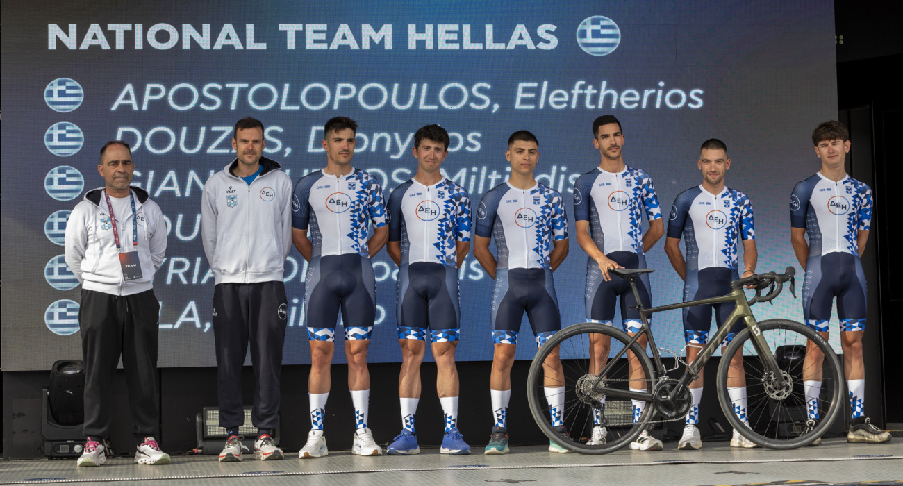Η παρουσίαση της Εθνικής Ελλάδας στο ΔΕΗ Tour of Hellas 2026 με τους Βίλα, Γιαννούτσο και Κούση / Πηγή: ΔΕΗ Tour of Hellas