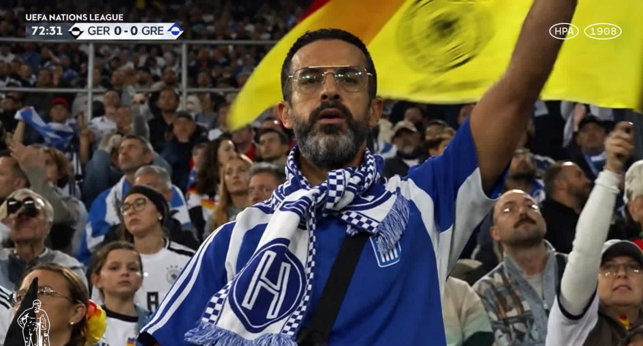 Ο ομογενής φίλαθλος του Ηρακλή στο παιχνίδι Γερμανία - Ελλάδα