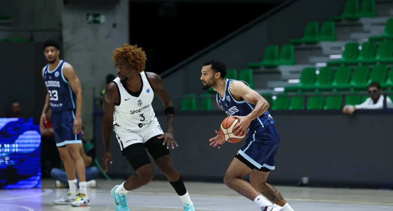 Στιγμιότυπο από το παιχνίδι ανάμεσα σε Σπόρτινγκ και Κολοσσό Ρόδου, Πηγή: FIBA