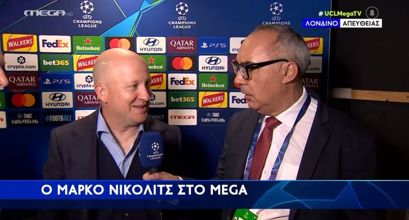 Ο Μάρκο Νίκολιτς στο MEGA / Πηγή: Glomex