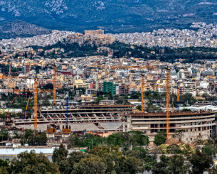 «Με φόντο την Ακρόπολη»: Νέες εντυπωσιακές φωτογραφίες από τις εργασίες στον Βοτανικό