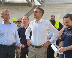 Ο Μητσοτάκης με τον Βρούτση έκαναν αυτοψία για την εξέλιξη των έργων στο ΟΑΚΑ (video)