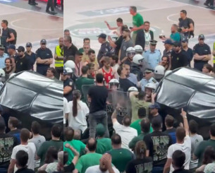 Mε προσποίηση ο Μπαρτζώκας απέφυγε αντικείμενο από την εξέδρα (video)